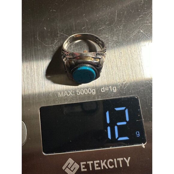 VTG Sterling Silver Turquoise Ring - Picture 9 of 10